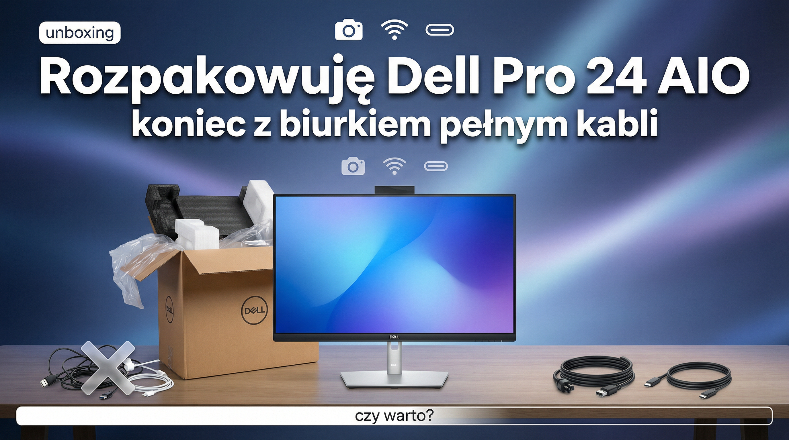 Rozpakowuję Dell Pro 24 AiO – komputer, który ma zastąpić biurko pełne kabli
