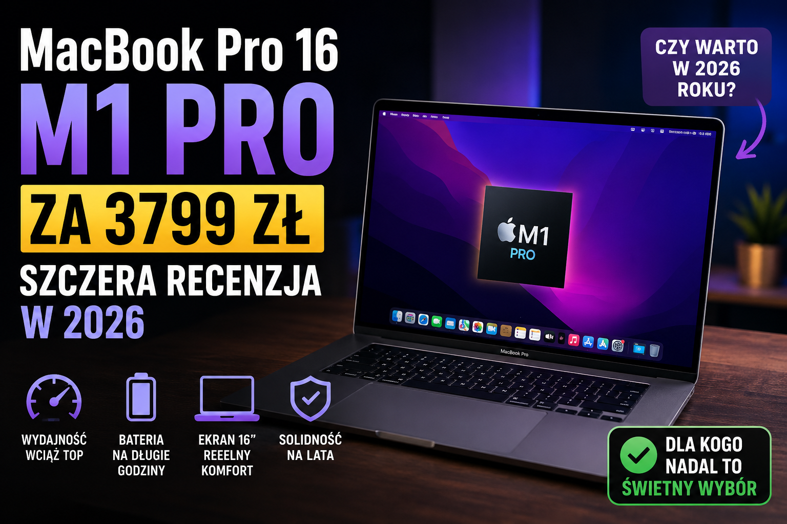 MacBook Pro 16 M1 Pro za 3799 zł — szczera recenzja w 2026 MacBook Pro 16 M1 Pro za 3799 zł — szczera recenzja w 2026