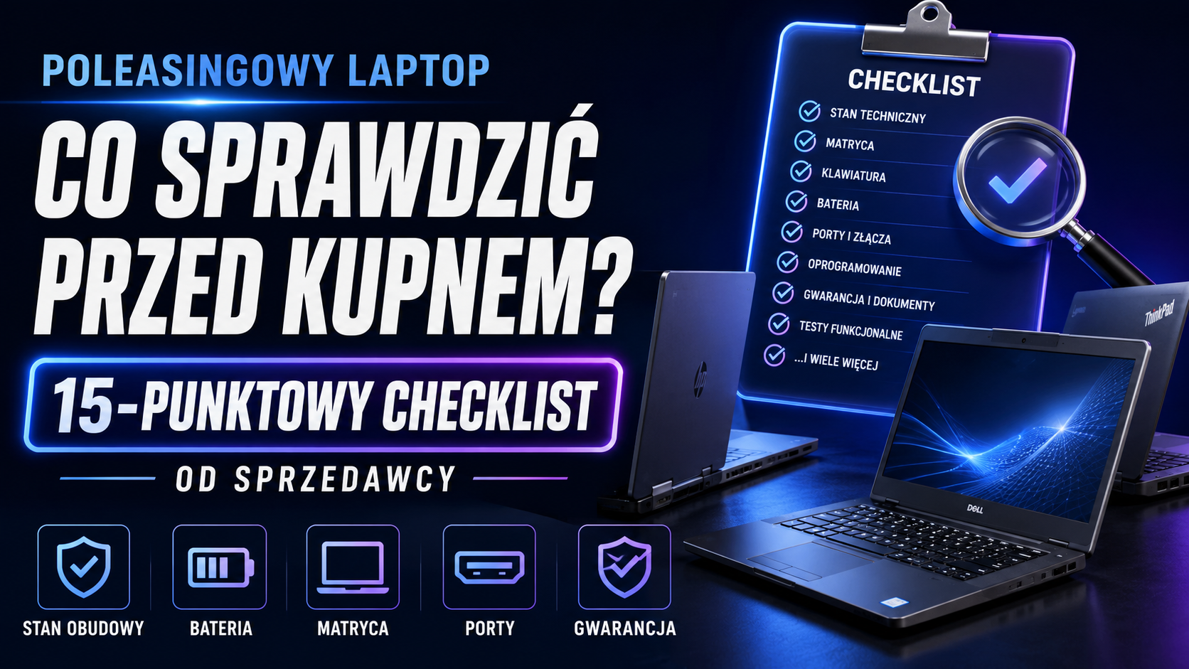 Co sprawdzić przed kupnem poleasingowego laptopa — 15-punktowy checklist od sprzedawcy