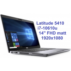 Dell Latitude 5410 i7-10610u 16GB 512SSD 14,1 FHD 1920x1080 matt WiFi BT Kam win10/11pro GW12mc