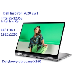 2w1 DELL Inspiron 7620 i5-1235u 16GB 2TB SSD 16 FHD+ 1920x1200 Touch X360 WiFi BT KAM Win11 Gw12mc
