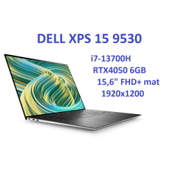 Ultrabook aluminiowy Dell XPS 9530 i7-13700H 16GB 512SSD 15,6 FHD+ 1920x1200 GeForce RTX4050 6GB WiFi BT Kam Win11 Gw12mc