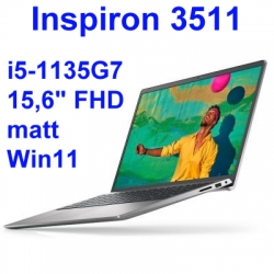 Dell Inspiron 3511 i5-1135G7 8GB 1TB SSD 15,6 FHD 1920x1080 matt Kam WiFi BT Win11 gw12mc