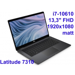 Dell Latitude 7310 i7-10610u 16GB 2TB SSD 13,3 FHD 1920x1080 matt WiFi BT Kam win10pro GW12mc