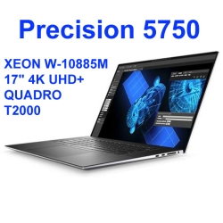 DELL Precision 5750 XEON W-10885M 16GB 512SSD 17,3 4K UHD+ 3840x2400 NVIDIA T2000 4GB Kam WiFi BT Win10/11pro gw12mc