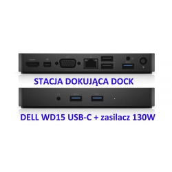 Stacja dokująca DELL WD15 USB-C + Zasilacz 130W