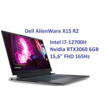 DELL Alienware X15 R2 i7-12700H 16GB 2TB SSD 15,6” 1920x1080 165Hz GeForce RTX3060 6GB WiFi BT Kam Win11PL gw12mc