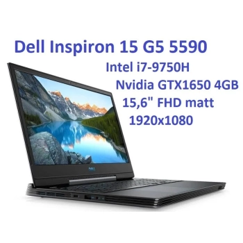 DELL Inspiron G5 5590 i7-9750H 16GB 512SSD 15,6" FULL HD 1920x1080 MATT GeForce GTX1650 4GB Kam WiFi BT WIN10PL GW12mc