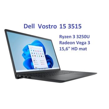 Dell Vostro 3515 Ryzen 3-3250U 8GB 256SSD 15,6 HD 1366x768 matt Kam WiFi BT Win10 gw12mc