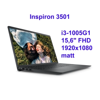 Dell Inspiron 3501 i3-1005G1 8GB 512SSD 15,6 FHD 1920x1080 Kam WiFi BT Win10 gw12mc