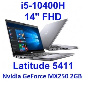 Dell Latitude 5411 i5-10400H 16GB 512SSD 14" FHD 1920x1080 GeForce MX250 WiFi BT Kam win10pro GW12mc