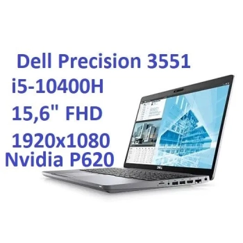 DELL Precision 3551 i5-10400H 16GB 512SSD 15,6" FHD 1920x1080 MATT NVIDIA QUADRO P620 KAM WiFi BT WIN10 GW12mc