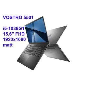 Dell Vostro 5501 i5-1035G1 8GB 256SSD 15,6" FHD 1920x1080 matt Kam WiFi BT Win10 gw12mc