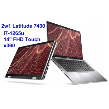 Aluminiowy 2w1 Dell Latitude 7430 i7-1265U 32GB 256SSD 14'' FHD 1920x1080 X360 dotyk WiFi BT Kam Win11pro Gw12Mc