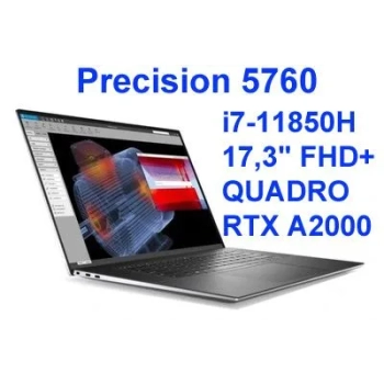 DELL Precision 5760 i7-11850H 64GB 1TB SSD 17" FHD+ 1920x1200 Touch NVIDIA RTX A2000 4GB Kam WiFi BT Win11pro gw12mc
