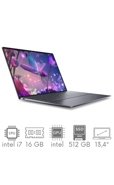 Bezramkowy aluminiowy ultrabook Dell XPS 9320 i7-1260P 16GB 512GB SSD 13,4" FHD+ 1920x1200 WiFi BT Kam win11 PL Gw12mc