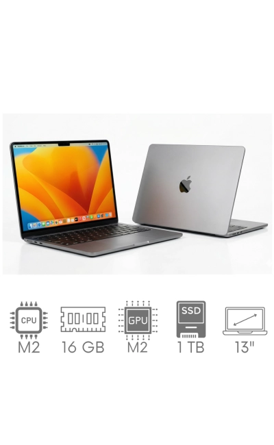 Apple MacBook Air 13 2022 A2681 M2 16GB 1TB SSD 13,6" Retina 2560x1664 WiFi BT Kam MacOS Tahoe PL Gw12mc