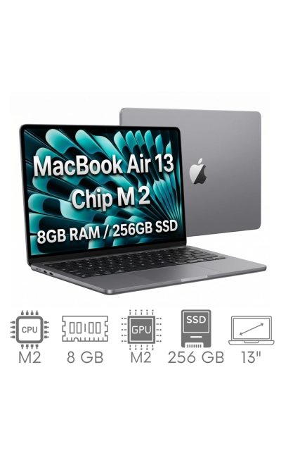 Apple MacBook Air 13 2022 A2681 M2 8GB 256GB SSD 13,6" Retina 2560x1664 WiFi BT Kam MacOS Tahoe PL Gw12mc