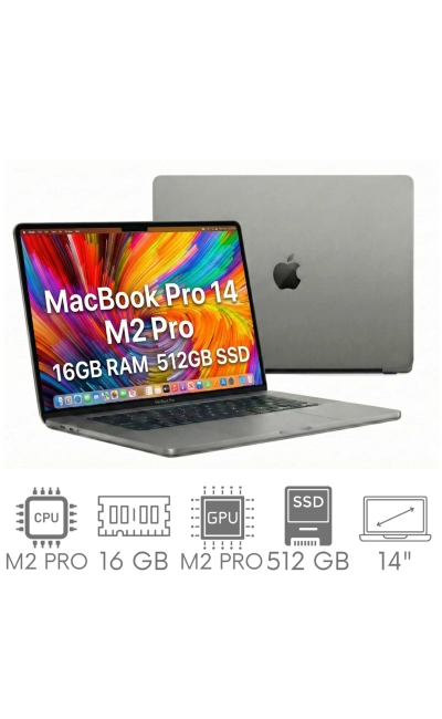 Apple MacBook Pro 14 2023 A2779 M2 PRO 16GB 512GB SSD 14,2" Liquid Retina XDR 3024x1964 WiFi BT Kam MacOS Tahoe PL Gw12mc