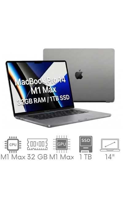 Apple MacBook Pro 14 2021 A2442 M1 Max 32GB 1TB SSD 14,2" Liquid Retina XDR 3024x1964 WiFi BT Kam MacOS 27 Golden Gate PL Gw12mc