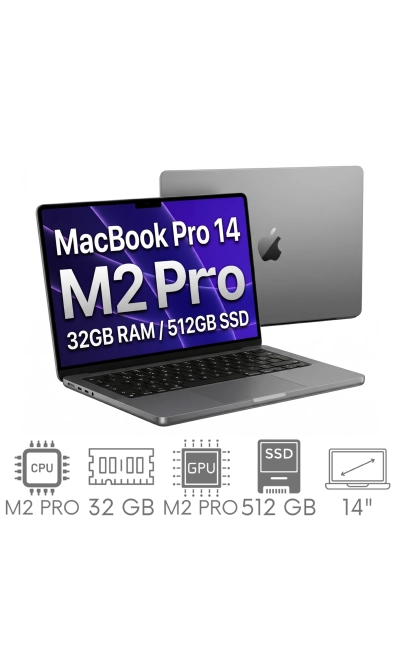Apple MacBook Pro 14 2023 A2779 M2 PRO 32GB 512GB SSD 14,2" Liquid Retina XDR 3024x1964 WiFi BT Kam MacOS Tahoe PL Gw12mc
