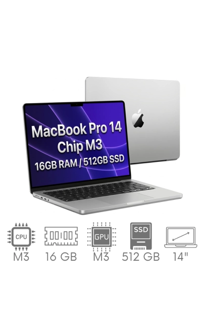 Apple MacBook Pro 14 2023 A2918 M3 16GB 512GB SSD 14,2" Liquid Retina XDR 3024x1964 WiFi BT Kam OS Tahoe PL Gw12mc