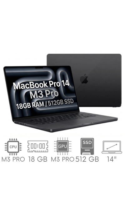 Apple MacBook Pro 14 2023 A2992 M3 Pro 18GB 512GB SSD 14,2" Liquid Retina XDR 3024x1964 WiFi BT Kam MacOS Tahoe PL Gw12mc
