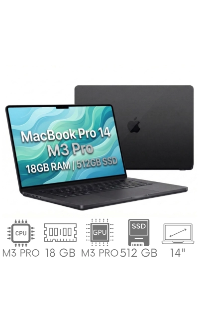 Apple MacBook Pro 14 2023 A2992 M3 Pro 18GB 512GB SSD 14,2" Liquid Retina XDR 3024x1964 WiFi BT Kam MacOS Tahoe PL Gw12mc