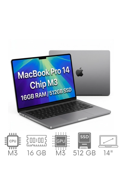 Apple MacBook Pro 14 2023 A2918 M3 16GB 512GB SSD 14,2" Liquid Retina XDR 3024x1964 WiFi BT Kam OS Tahoe PL Gw12mc