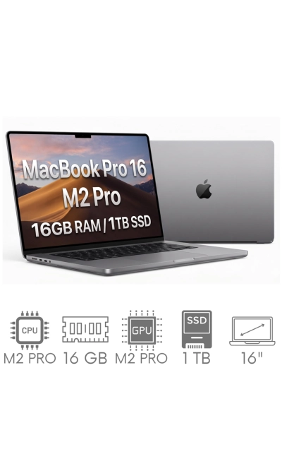 Apple MacBook Pro 16 2023 A2780 M2 PRO 16GB 1TB SSD 16,2" Liquid Retina XDR 3456x2234 WiFi BT Kam MacOS Tahoe PL Gw12mc