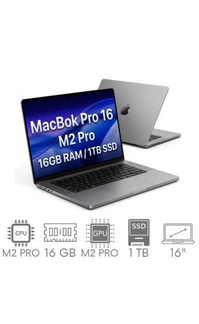 Apple MacBook Pro 16 2023 A2780 M2 PRO 16GB 1TB SSD 16,2" Liquid Retina XDR 3456x2234 WiFi BT Kam MacOS Tahoe PL Gw12mc