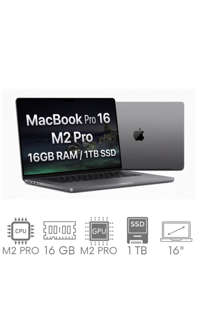 Apple MacBook Pro 16 2023 A2780 M2 PRO 16GB 1TB SSD 16,2" Liquid Retina XDR 3456x2234 WiFi BT Kam MacOS Tahoe PL Gw12mc