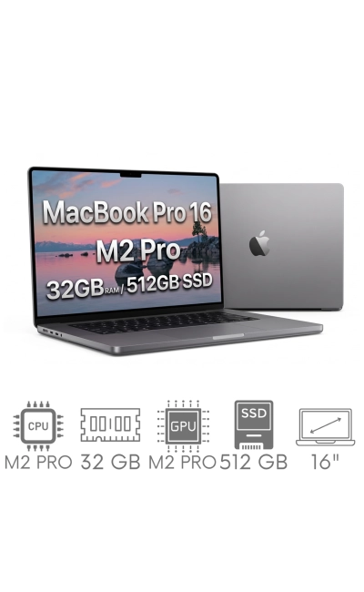 Apple MacBook Pro 16 2023 A2780 M2 PRO 32GB 512 SSD 16,2" Liquid Retina XDR 3456x2234 WiFi BT Kam MacOS Tahoe PL Gw12mc