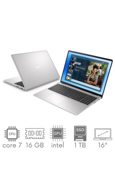 DELL 16 DC16251 Core 7 150U 16GB 1TB SSD 16" FHD+ 1920x1200 KAM WiFi BT Win11 Gw12mc