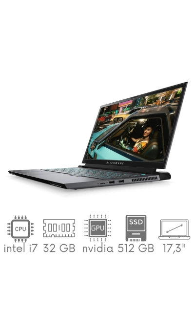 DELL Alienware M17 R4 i7-10870H 32GB 512SSD 17,3” FHD 1920x1080 144Hz GeForce RTX3080 16GB WiFi BT Kam Win11 Gw12mc