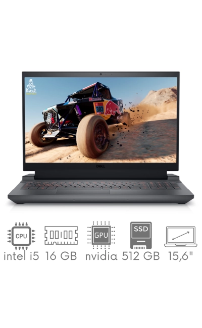Gaming Dell G15 5530 i5-13450HX 16GB 512 SSD 15,6" FHD 1920x1080 120Hz GeForce RTX3050 6GB Kam WiFi BT Win11 Gw12mc