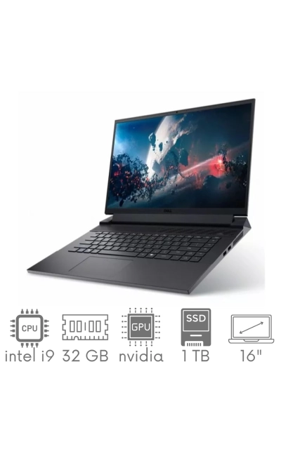 Gaming DELL Inspiron G16 7630 i9-13900HX 32GB 1TB SSD 16" QHD+ 2560x1600 165Hz GeForce RTX 4070 8GB WiFi BT KAM Win11 Gw12mc