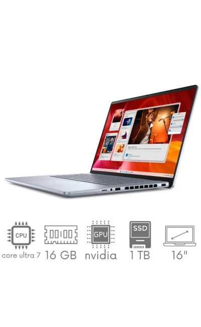 Dell Inspiron 16 Plus 7640 Ultra 7 155H 16GB 1TB SSD 16,0" QHD+ 2560x1600 120Hz Kam Nvidia RTX 4050 6GB WiFi BT Win11 GW12MC