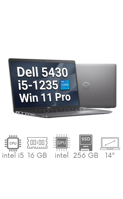 Dell Latitude 5430 i5-1235U 16GB 256SSD 14" FHD 1920x1080 matt Iris Xe WiFi BT Kam Win11pro GW12mc
