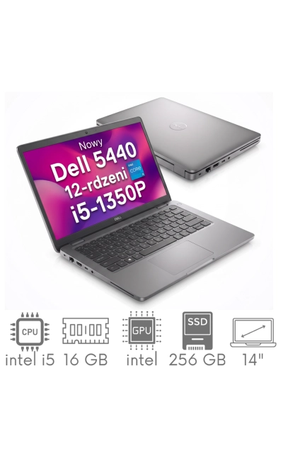 Dell Latitude 5440 i5-1350P 16GB 256SSD 14" FHD 1920x1080 WiFi BT Kam Win11pro GW12mc