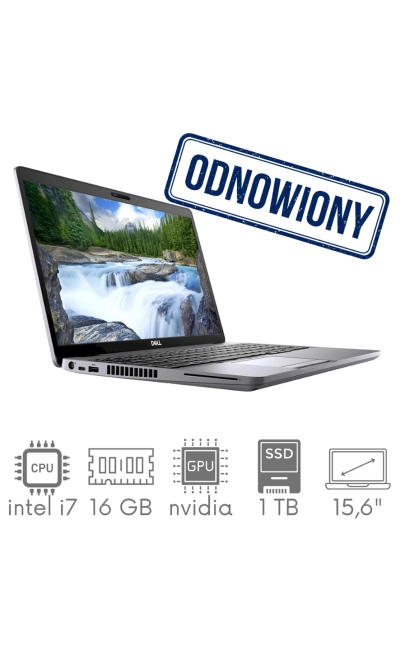 Dell Latitude 5511 i7-10850H 16GB 1TB SSD 15,6" FHD 1920x1080 Nvidia MX250 2GB WiFi BT Kam Win11Pro GW12mc