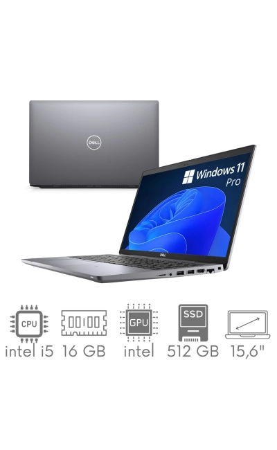 Outlet Dell Latitude 5520 i5-1135G7 16GB 512GB SSD 15,6" Full HD 1920x1080 Intel IRIS Xe WiFi BT Kam Win11Pro GW12mc