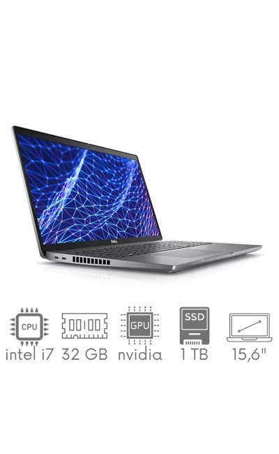 Dell Latitude 5521 i7-11850H 32GB 1TB SSD 15,6" FHD 1920x1080 Nvidia MX450 2GB WiFi BT Kam Win11pro GW12mc