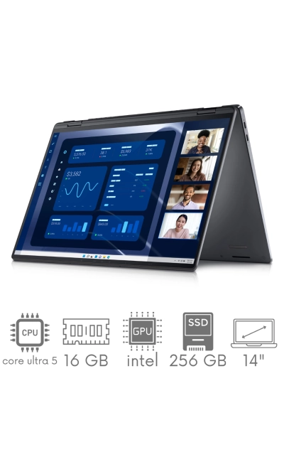 2w1 DELL Latitude 9450 Ultra 5 135U 16 256SSD 14" QHD+ 2560x1600 Touch x360 WiFi BT Kam Win11pro Gw12mc