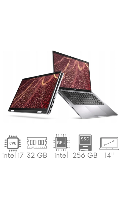 Aluminiowy 2w1 Dell Latitude 7430 i7-1265U 32GB 256SSD 14'' FHD 1920x1080 X360 dotyk WiFi BT Kam Win11pro Gw12Mc