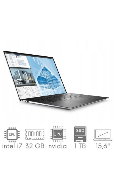 DELL Precision 5560 i7-11800H 32GB 1TB SSD 15,6" 4K UHD+ 3840x2400 Nvidia RTX A2000 4GB WiFi KAM BT Win11Pro GW12mc