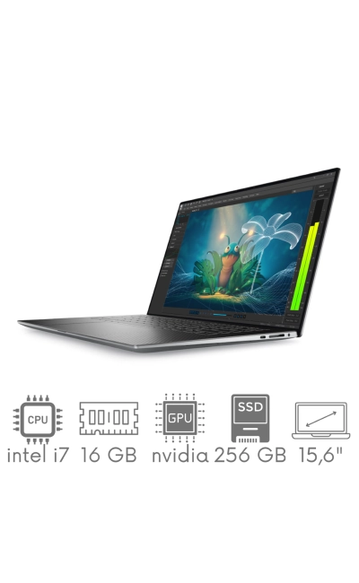 Stacja Graficzno-Robocza DELL Precision 5570 i7-12800H 16GB 256 SSD 15,6" FHD+ 1920x1200 RTX A1000 4GB WiFi BT KAM Win11Pro Gw12Mc