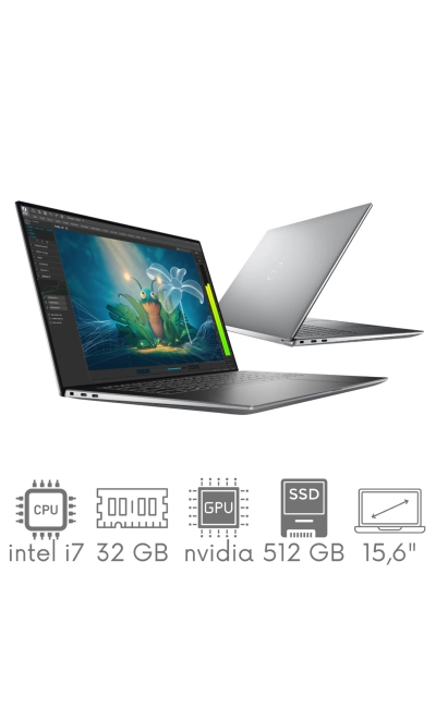 Stacja Graficzno-Robocza DELL Precision 5570 i7-12800H 32GB 512GB SSD 15,6" 4K UHD+ 3840x2400 RTX A2000 8GB WiFi BT KAM Win11Pro Gw12Mc