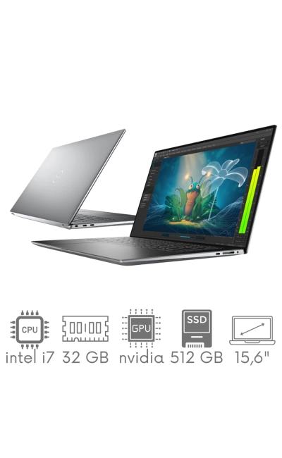 Stacja Graficzno-Robocza DELL Precision 5570 i7-12700H 32GB 512GB SSD 15,6" 4K UHD+ 3840x2400 RTX A2000 8GB WiFi BT KAM Win11Pro Gw12Mc