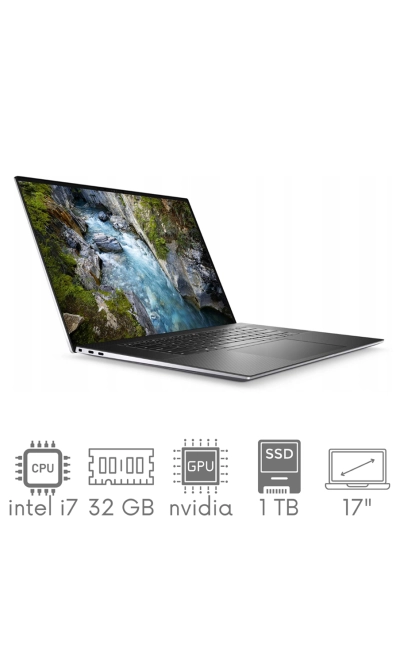 DELL Precision 5750 i7-10875H 32GB 1TB SSD 17" FHD+ 1920x1200 RTX 3000 6GB Kam WiFi BT Win11Pro gw12mc